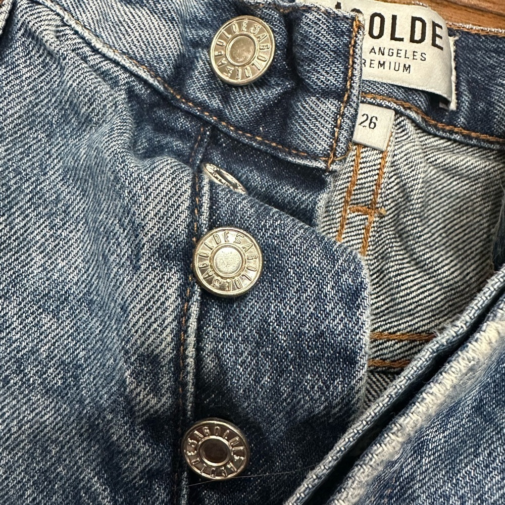 Agolde Blue Jean Shorts Distressed size 26 - Picture 2 of 6